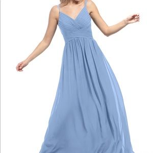 Azazie Blake bridesmaid dress in steel blue
